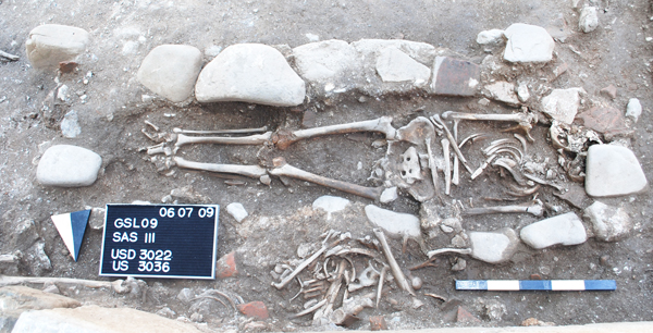 Two of burials in the necropolis   