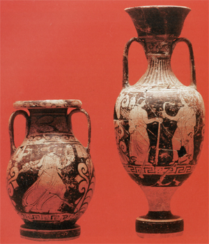 Figurative pottery from the grave n.9 in Montemurro