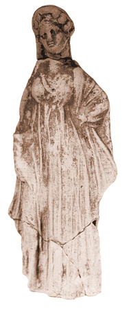 Female statuette, with curly hair, from the sacred area of St. Marcus