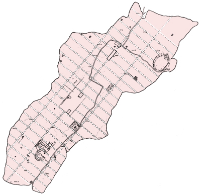 The orthogonal street grid of the roman city