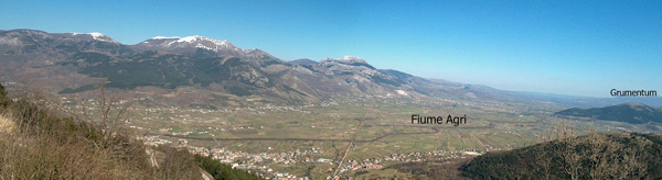 Upper Agri Valley view from Mountains of Maddalena